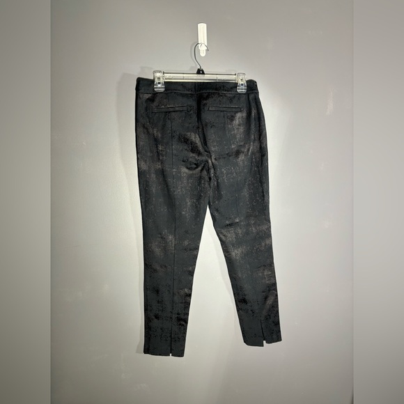 Eileen Fisher Fresco Organic Cotton Blend Textured Black Jacquard Pant Size 8 - Picture 5 of 8